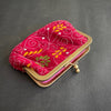 カッチ刺繍　がま口ポーチ　レッド - アジアの手仕事雑貨cocowa